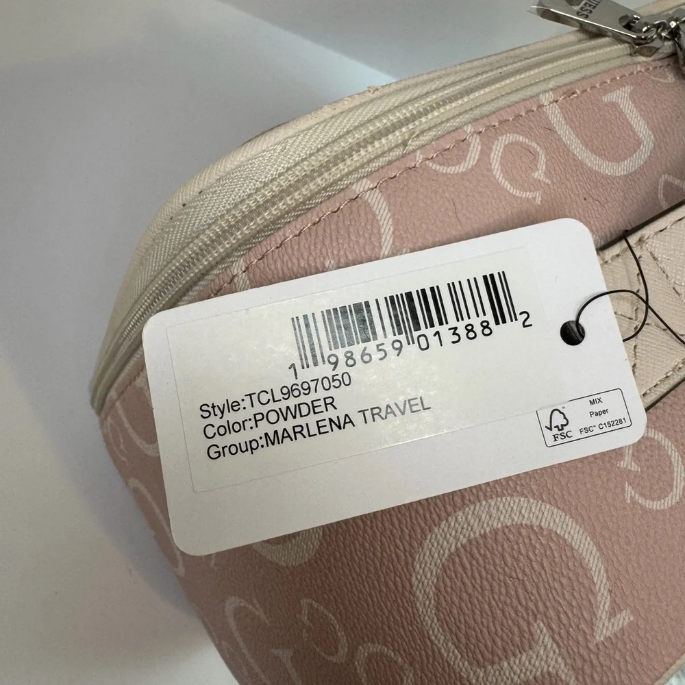 GUESS Pink Monogram Travel Case / Vanity Cosmetic Bag